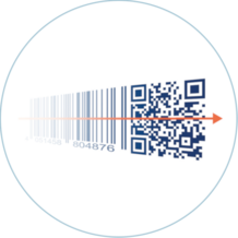 Grafik symbolisiert die Entwicklung vom Barcode zum dynamischen QR-Code