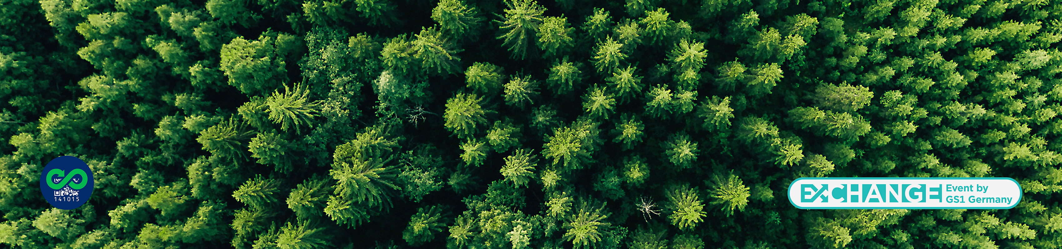 Wald von oben Fotografiert GS1 EXCHANGE DATA for Sustainability