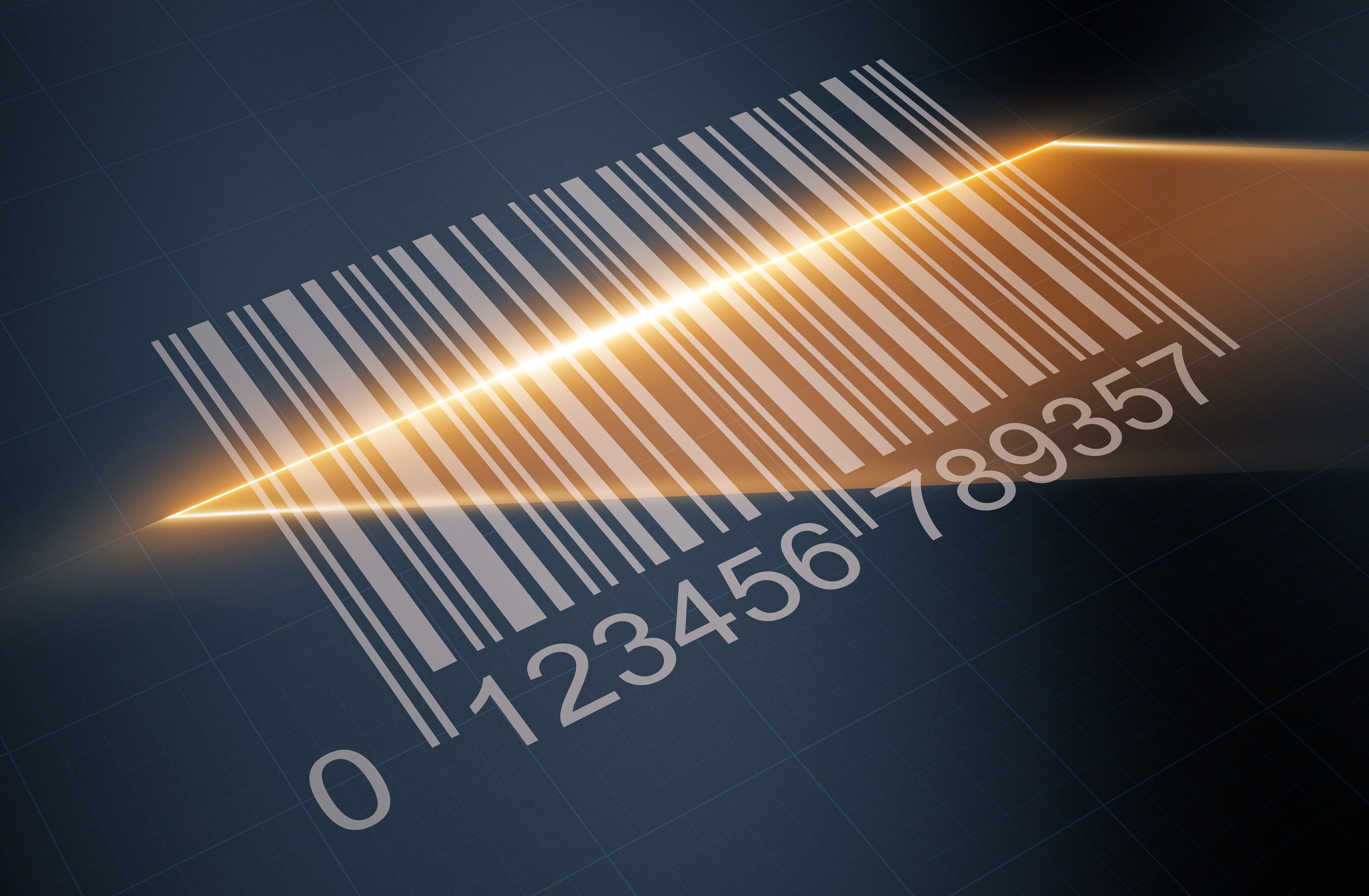 Diagonal beleuchteter Barcode